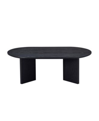 Modern 39.37" Oval Coffee Table with Pedestal Base