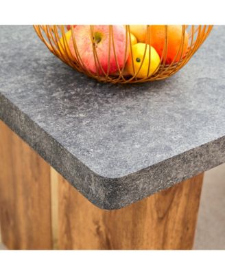 Streamdale Cozy Modern MDF Dining Set with 6 Gray Faux Leather Chairs