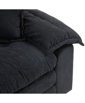 Chenille Recliner Sofa with Pillows & Memory Foam