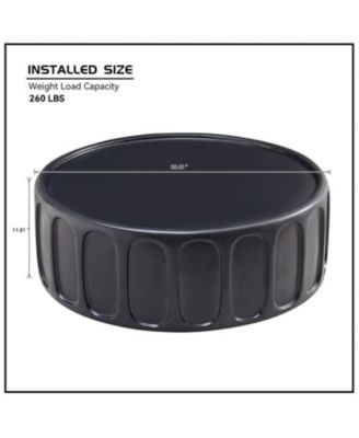  35" Modern Black Fiberglass Coffee Table