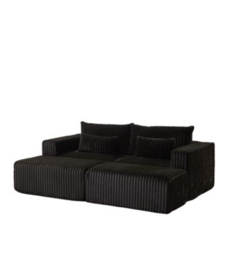 1 Pc   Plush Corduroy Oversized, Cloud Plush, Lounge Chaise   Sectional Sofa