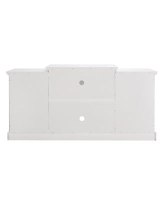 Media Console Table with Large Storage Cabinet, Modern TV Media Entertainment Stand, White, 65.75"W17"D32.48"H