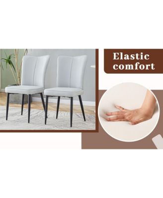 Modern Marble Dining Set Black Table & Light Gray Striped Chairs