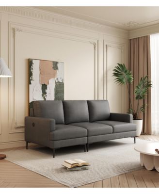 Sophisticated 77" Top Grain Leather Match Sofa with USB and Type C Outlets