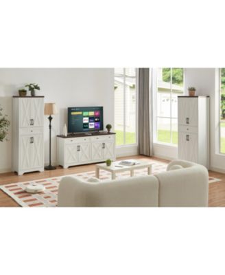 TV Cabinet Set w/ Sideboards, 108.7"L x 68"H