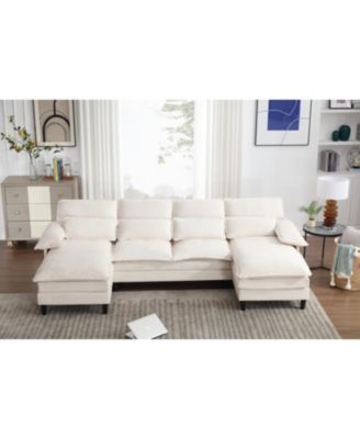 Streamdale U-Shaped Sectional Sofa with Chaise Lounge, BEIGE