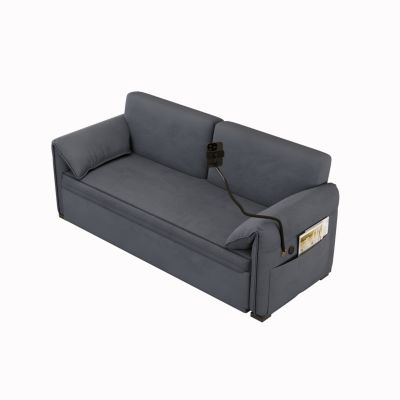 Streamdale 63" Velvet Multifunctional Sofa Bed (3-in-1)