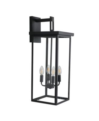 4-Light Black Outdoor Wall Light (No Bulbs)