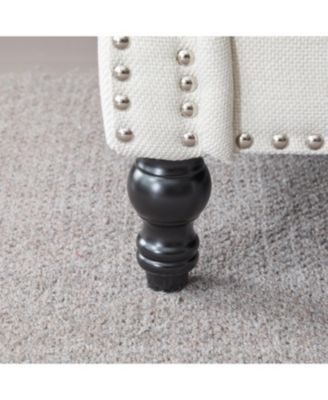 83" Nailhead Trim Sofa, 22" Seat, Faux Leather, Traditional 3-Seater