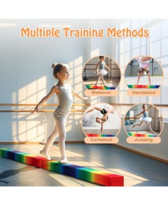 7 Feet Folding Portable Floor Balance Beam with Handles for Gymnasts