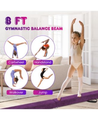 Folding Balance Beam with Solid Wood Base and Anti-slip Bottom