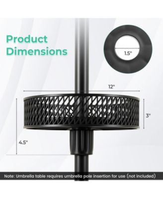 Patio Umbrella Table Tray Adjustable with Storage and Umbrella Poles