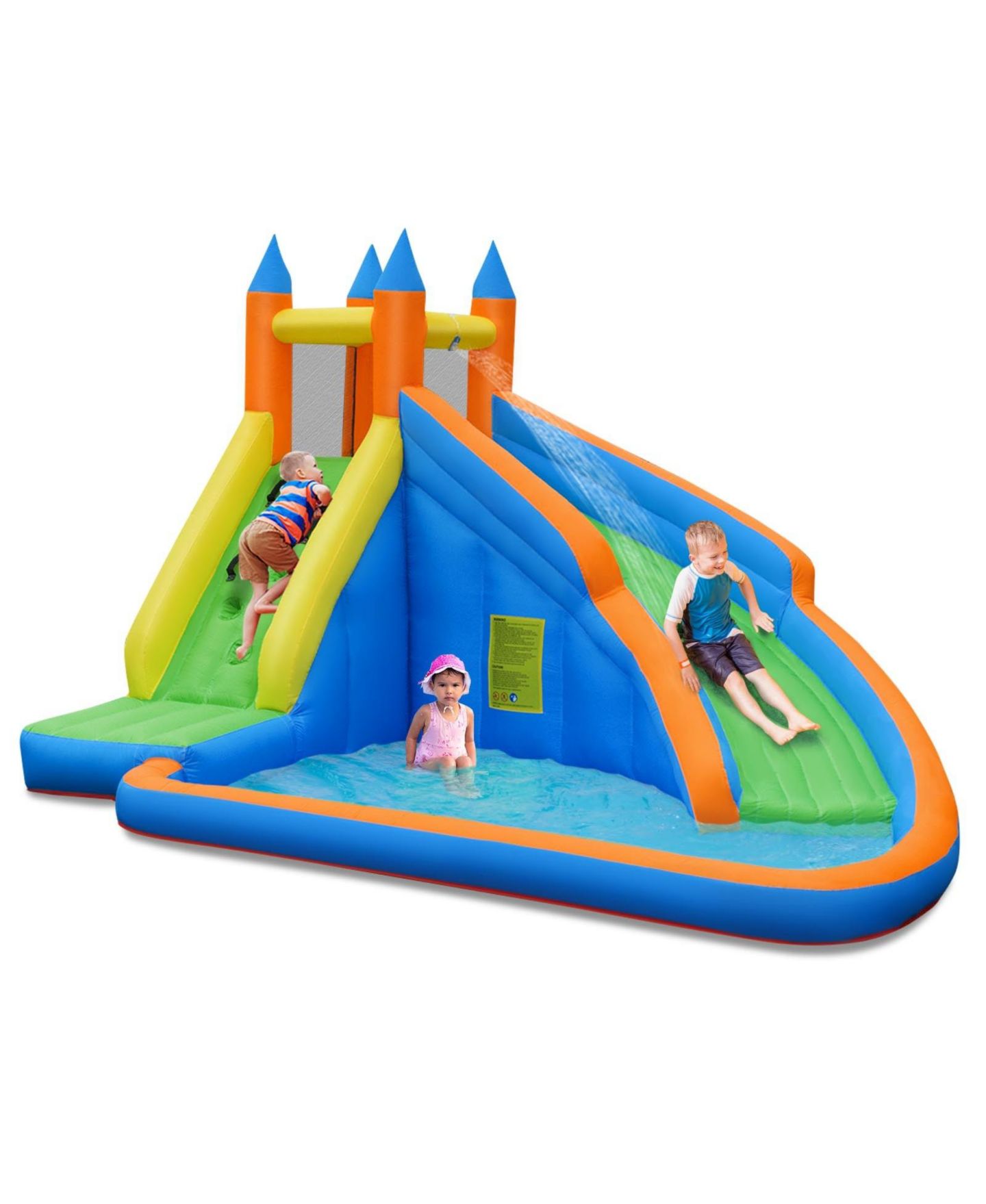 Детские игрушки GOUUN Inflatable Bounce House Jumper with Water Slide, 13' x 9.8' x 8.2", Accommodates 3, Ages 3+, цвет: Синий — фото 10