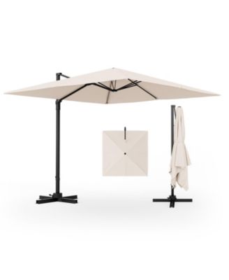 9.5 Feet Square Patio Cantilever Umbrella with 360° Rotation
