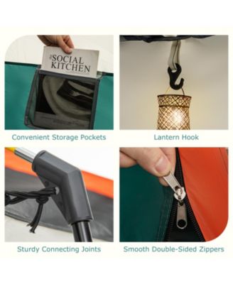 8-10 Person Camping Tent with Double Rooms and 2 Doors