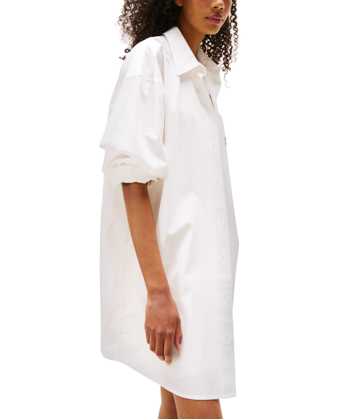 Tommy Jeans Women's Cotton Oversized Mini Shirt Dress In Sand