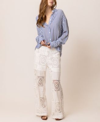 Line & Dot - Women's Biva Quilted-Lace Pull-On Pants