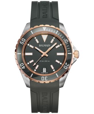 Balmain - Men's Swiss Ophrys Black Rubber Strap Watch 43mm