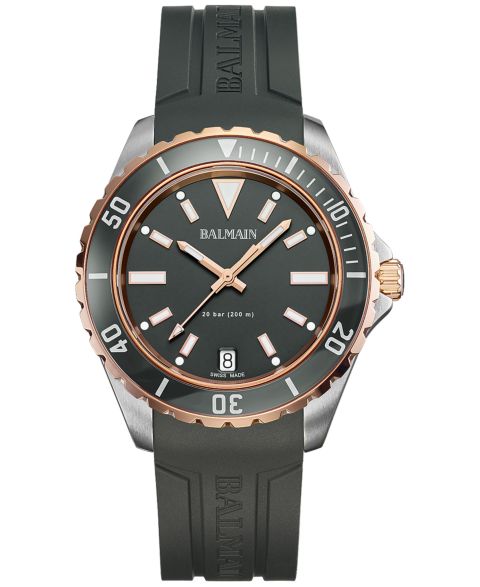 Мужские часы Balmain Swiss Ophrys Black Rubber Strap Watch 43mm
