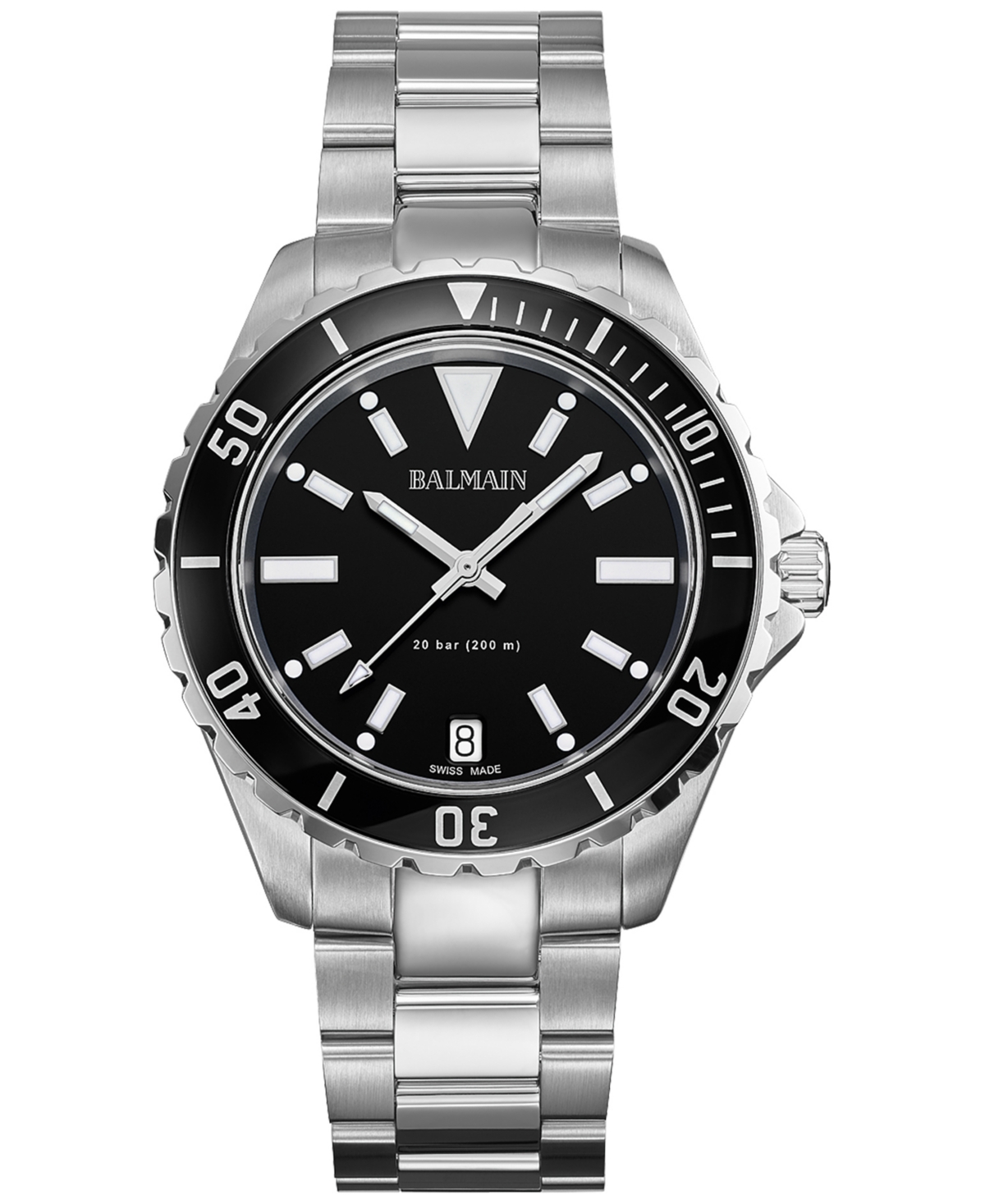 Men's Swiss Ophrys Stainless Steel Bracelet Watch 43mm - Black