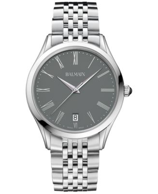 【合馬公式アカウント1】希少 PIERRE BALMAIN ROTINY Balmain Men's Swiss Classic R Stainless Steel Bracelet Watch 41mm