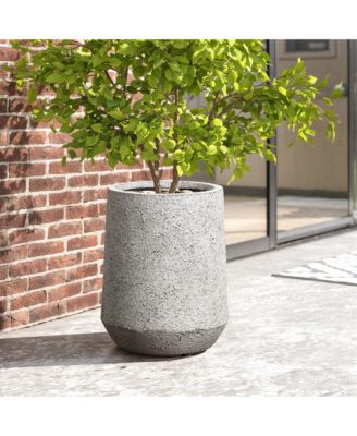 Indoor and Outdoor Speckled Round Tapered 16-Inch Tall MgO Planter