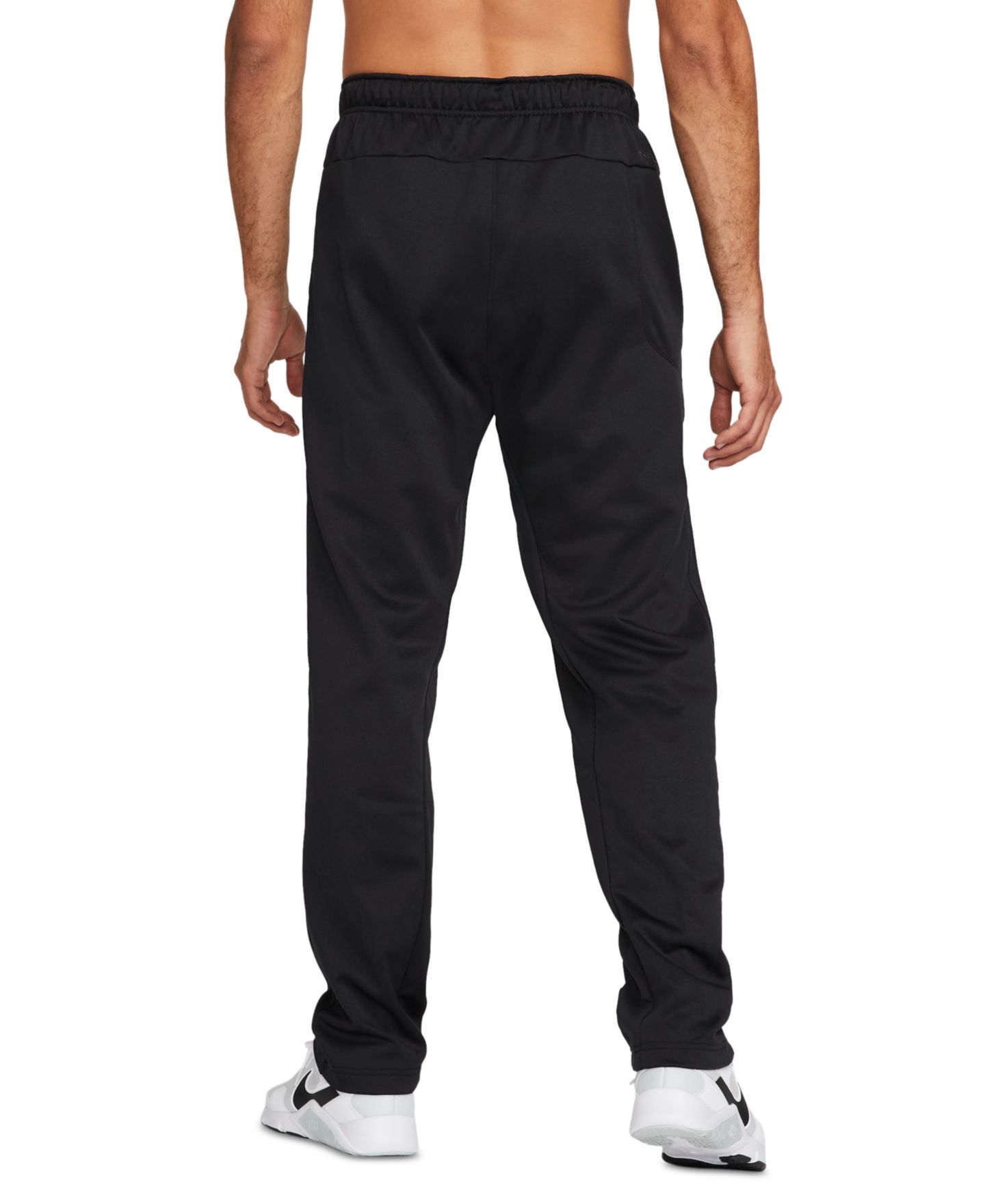 Мужские брюки Nike Regular-Fit Therma-FIT Open Hem Fitness, цвет: Чёрный / Белый — фото 7