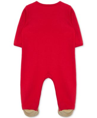 Baby Holiday Bear Cotton Footed Coverall