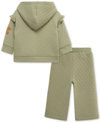 Baby Girls Flower Hoodie & Pants, 2 Piece Set