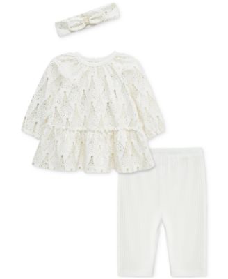 Little Me - Baby Girls Cotton Trees Tunic, Headband & Leggings, 3 Piece Set