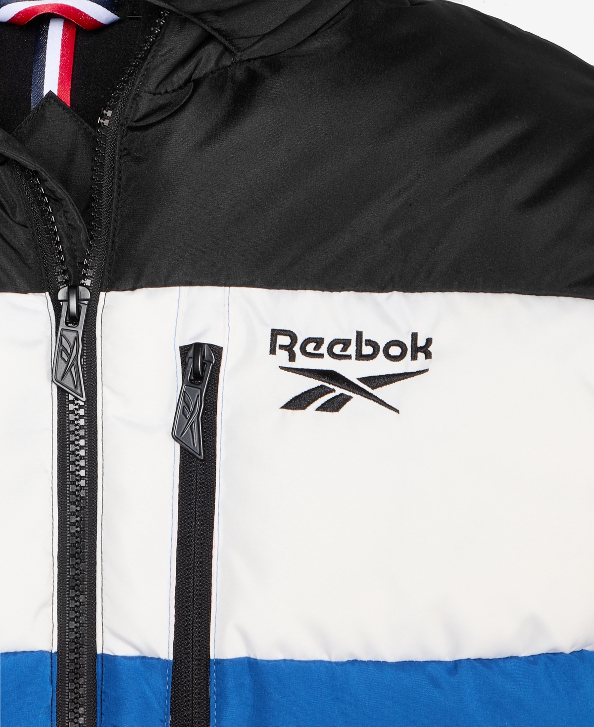 Reebok Big Boys Color Blocked Promo Long Sleeve Puffer Jacket In Blue