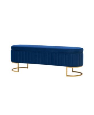 Sara Modern Storage Bench with Metal Legs and Channel Tufted