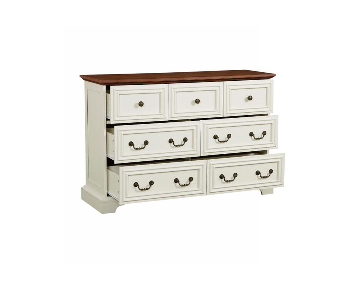 Farmhouse 7 Drawers Dresser Bathroom Cabinet for Rustic Chest of Drawers with Natural Texture Vintage Design Storage Organizer - Grey