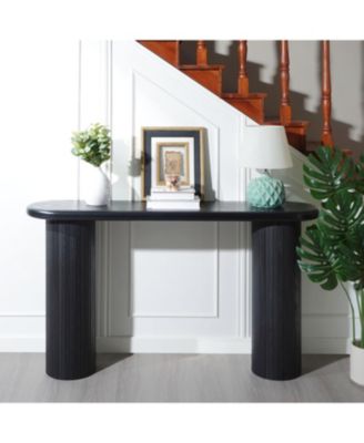 Streamdale Black Fluted Console Table - 56" Entryway/Sofa Table for Living Room