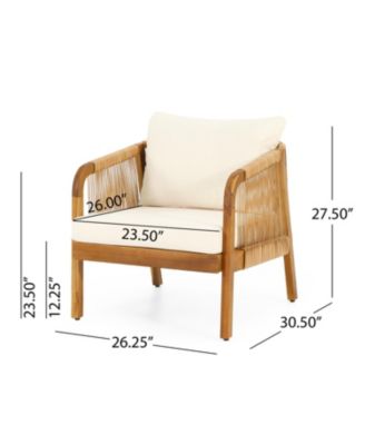 Streamdale Acacia & Wicker Outdoor Club Chair, Soft Cushion, Brown & Beige