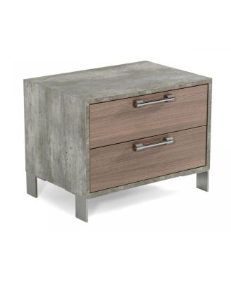 Two Drawer Nightstand with Storage for Bedroom Bedside Table with Drawers