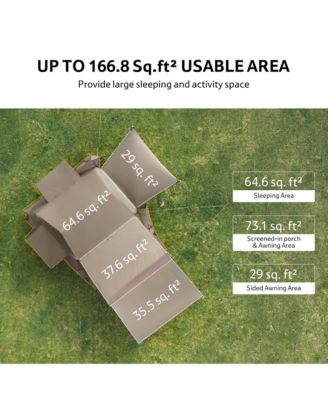 Village Camping Tent,4/6/8 Person Tents for Camping, 60S Easy Setup Instant Tent for Family Camping, Car Camping