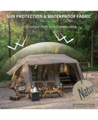 Village Camping Tent,4/6/8 Person Tents for Camping, 60S Easy Setup Instant Tent for Family Camping, Car Camping