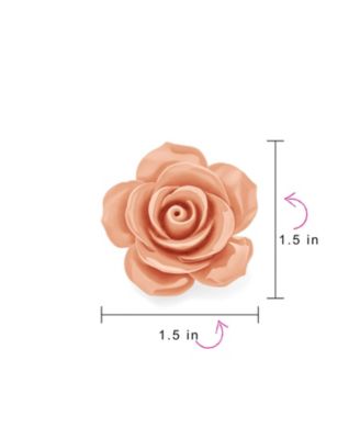 Set of Three Romantic Fashion Statement Floral Blooming 3D Carved Large Rose Flower Brooch Pin