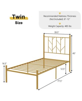Twin Size Platform Bed Frame Heavy-duty Metal Bed Frame w/Sturdy Metal Slat Support