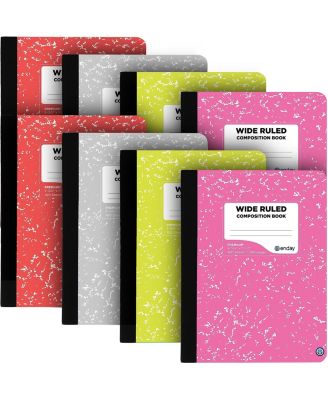 Composition Notebooks Wide Ruled Paper, Colored Marble Composition ...