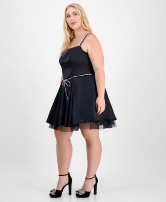 Trendy Plus Size Bow-Detail Mini Dress