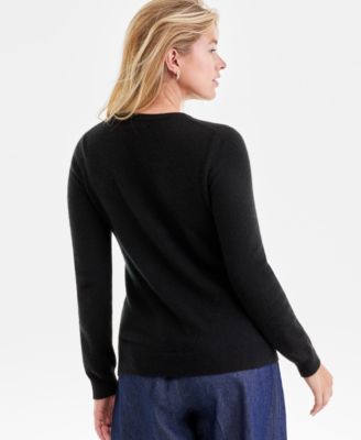 Women's Long-Sleeve 100% Cashmere Crewneck Sweater, Macy's Exclusive