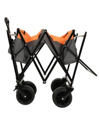 Streamdale 480Lbs Collapsible Wagon with Canopy, 7" All-Terrain Wheels, Orange