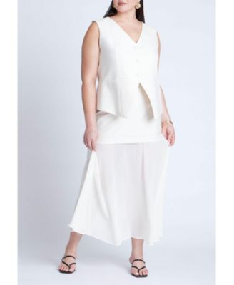 Women's Plus Size Split Hem Suiting Vest