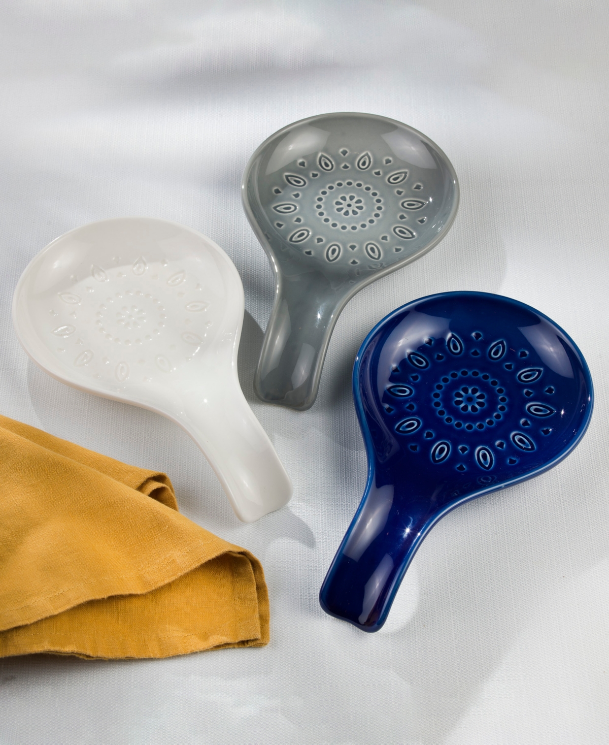 EURO CERAMICA FEZ SPOON REST, SET OF 2 