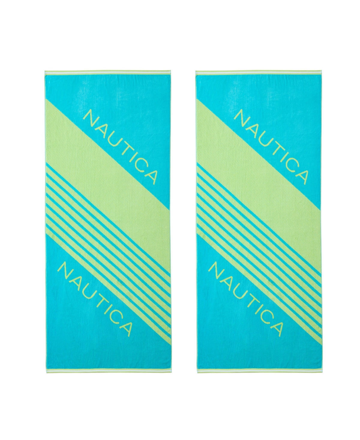 Nautica Mens Striped Logo Beach Towel