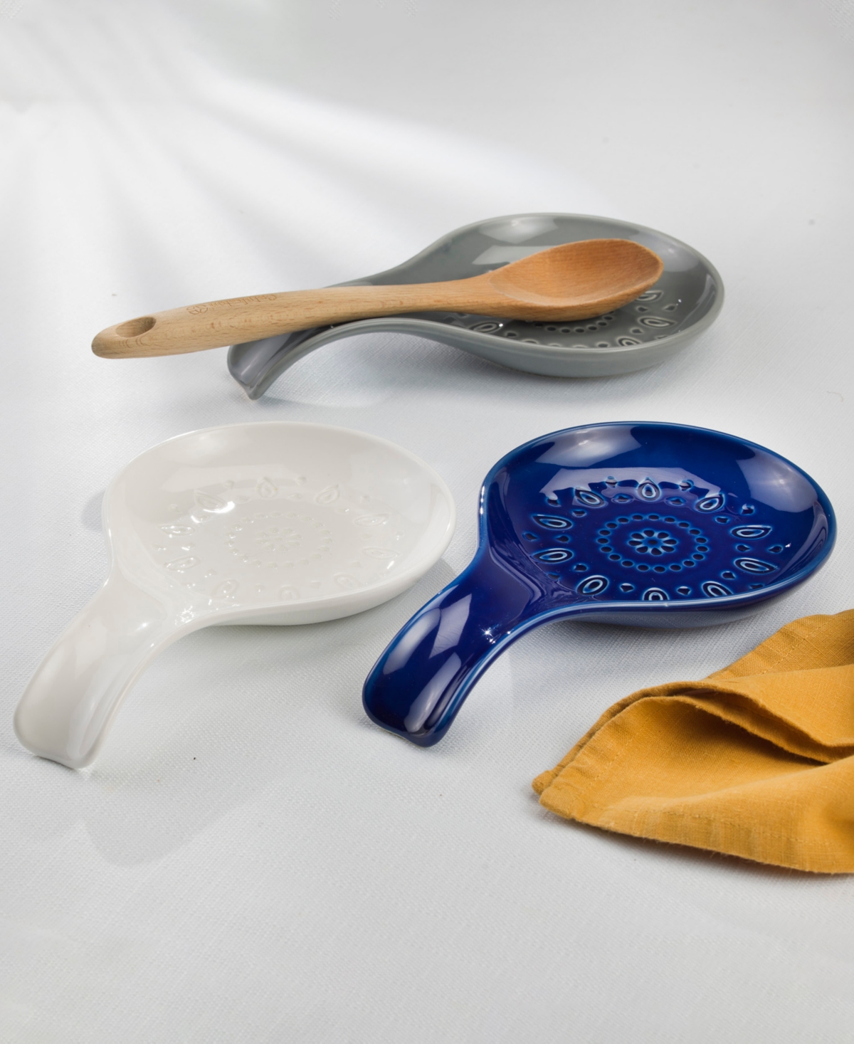 EURO CERAMICA FEZ SPOON REST, SET OF 2 