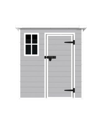 6x6 FT Waterproof Resin, Lockable Doors Outdoor Storage Shed