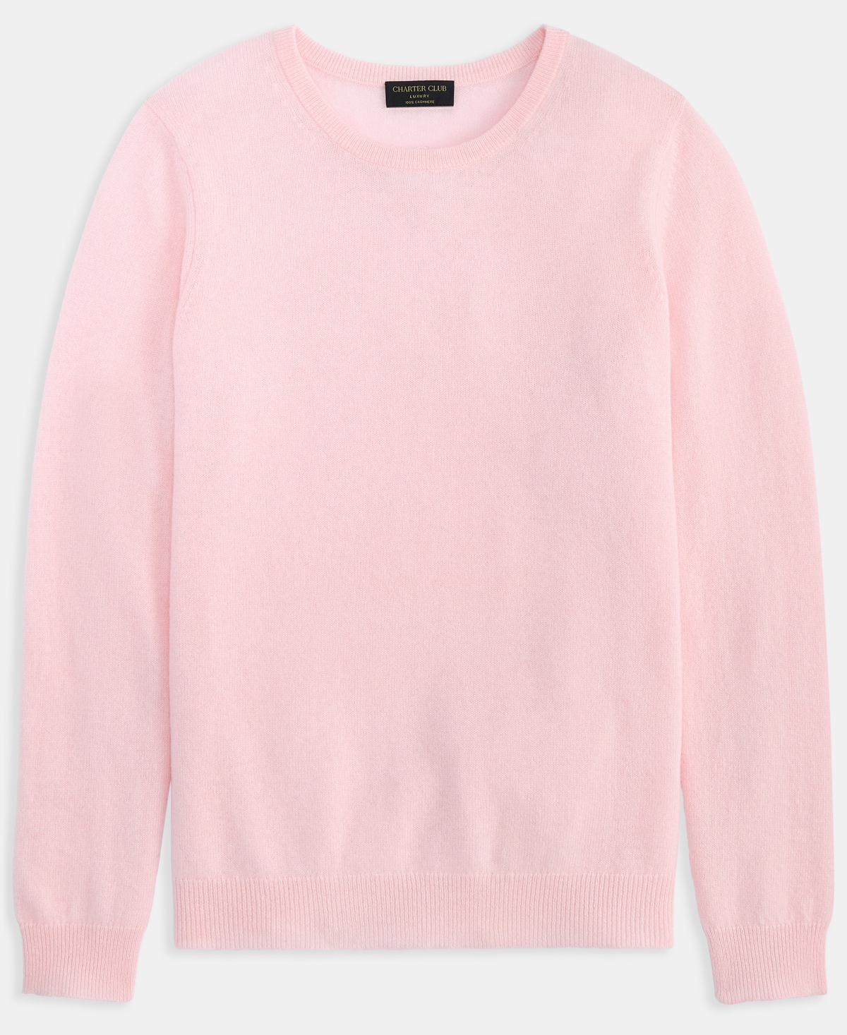 Charter Club Women's Long-sleeve 100% Cashmere Crewneck Sweater, Macy's Exclusive In Pink